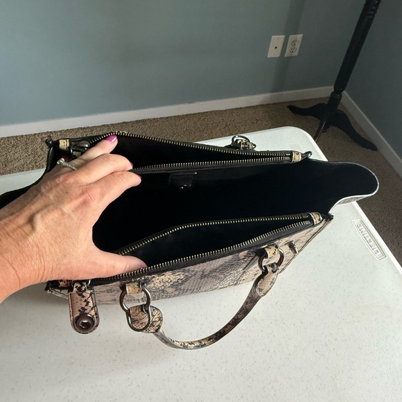 Coach Snake Print Satchel - Three Compartments EUC - Picture 11 of 16